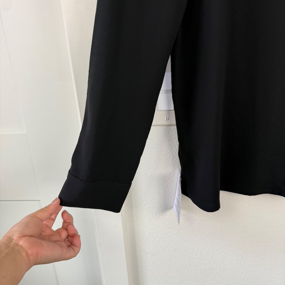NEW MM Lafleur Black The Lagarde 3.0 Shirt Blouse Crepe Minimalist Size 12 - Picture 7 of 15